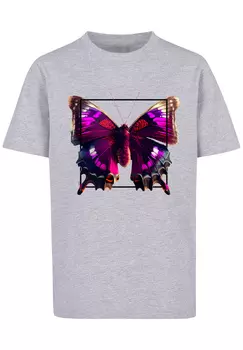 Футболка F4NT4STIC Pink Schmetterling TEE UNISEX, цвет grau meliert