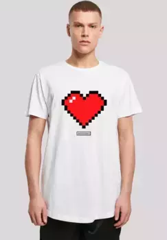 Футболка F4NT4STIC "Pixel Heart Good Vibes Happy People", принт, белый