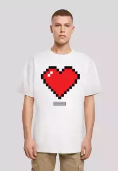 Футболка F4NT4STIC "Pixel Heart Good Vibes Happy People", принт, белый