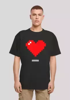 Футболка F4NT4STIC "Pixel Heart Good Vibes Happy People", принт, черный