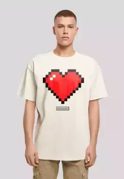 Футболка F4NT4STIC "Pixel Heart Good Vibes Happy People", принт, цвет Sand