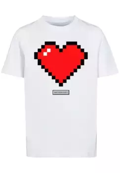 Футболка F4NT4STIC "Pixel Heart Good Vibes Happy People", принт, белый