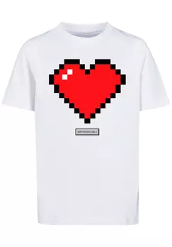 Футболка F4NT4STIC Pixel Herz Good Vibes Happy People, белый