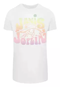Футболка F4NT4STIC "PLUS SIZE Janis Joplin Pastel Logo", принт, белый