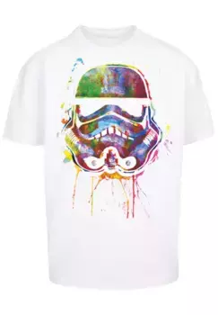 Футболка F4NT4STIC "PLUS SIZE Stormtrooper Paint Splats", принт, белый