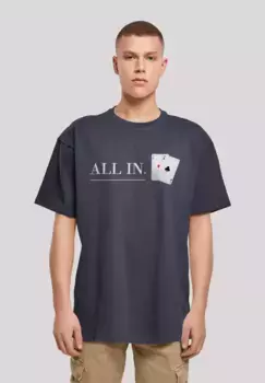 Футболка F4NT4STIC "Poker All In Cards", принт, цвет морской волны