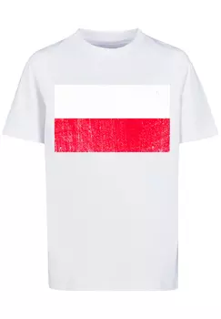 Футболка F4NT4STIC Poland Polen Flagge distressed, белый