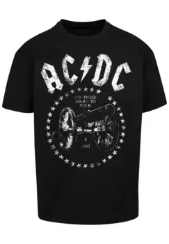 Футболка F4NT4STIC "РАЗМЕР ПЛЮС ACDC We Salute You Cannon", принт, черный