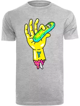 Футболка F4Nt4Stic Rick and Morty Pickle Hand, пестрый серый