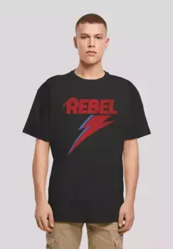 Футболка F4NT4STIC "Рок-музыка Дэвида Боуи Distressed Rebel", принт, черный