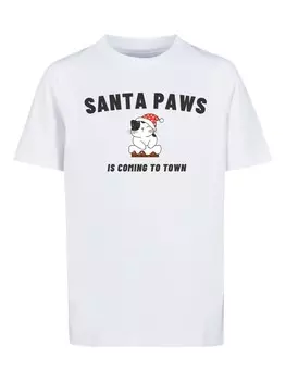 Футболка F4Nt4Stic SANTA PAWS CHRISTMAS CAT, белый