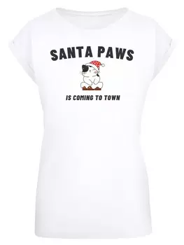 Футболка F4Nt4Stic SANTA PAWS CHRISTMAS CAT, белый