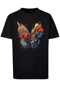 Футболка F4NT4STIC Schmetterling Blumen Tee Unisex, черный