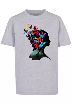 Футболка F4NT4STIC Schmetterling Silhouette TEE UNISEX, цвет grau meliert