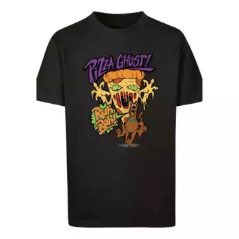 Футболка F4NT4STIC «Scoby Doo Pizza Ghost Spirit», дети унисекс, товары премиум-класса, для мальчиков, девочек, с принтом, черный