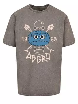 Футболка F4NT4STIC Sesamstrae Cookie Aggro Skater, цвет asphalt