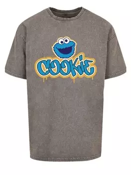 Футболка F4NT4STIC Sesamstrae Cookie Graffiti Logo, цвет asphalt