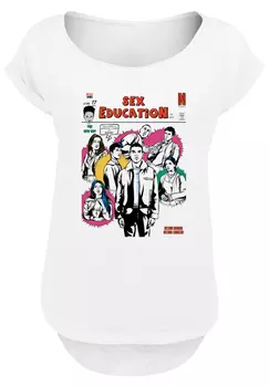 Футболка F4NT4STIC Sex Education Magazine Cover Netflix TV Serie, белый