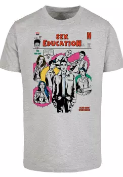 Футболка F4NT4STIC Sex Education Magazine Cover Netflix TV Series, цвет grau meliert