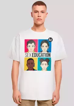 Футболка F4NT4STIC "Sex Education Teen Illustrated", премиум качество, белый