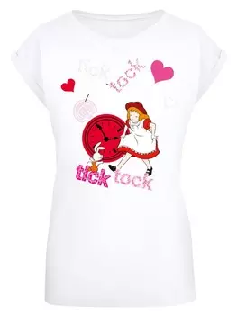 Футболка F4NT4STIC Shirt Alice im Wunderland Tick Tock, белый