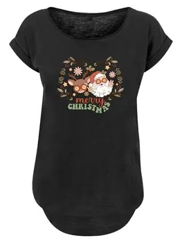 Футболка F4NT4STIC Shirt Christmas Hippie Santa And Reindeer, черный