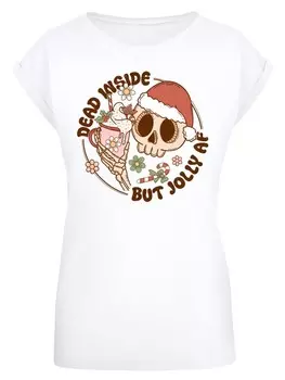 Футболка F4NT4STIC Shirt Dead inside but jolly AF Christmas, белый