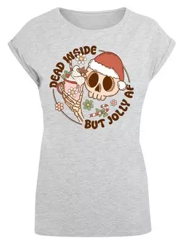 Футболка F4NT4STIC Shirt Dead inside but jolly AF Christmas, серый