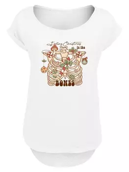 Футболка F4NT4STIC Shirt Feeling Christmas in the bones, белый