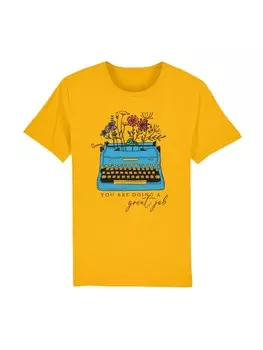 Футболка F4NT4STIC Shirt Flower you are doing a great job retro typewriter, желтый