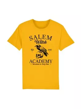 Футболка F4NT4STIC Shirt Halloween University Salem witch crow skull, желтый