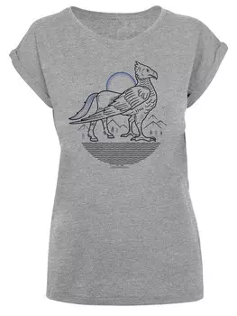 Футболка F4NT4STIC Shirt Harry Potter Buckbeak Line Art, пятнистый серый