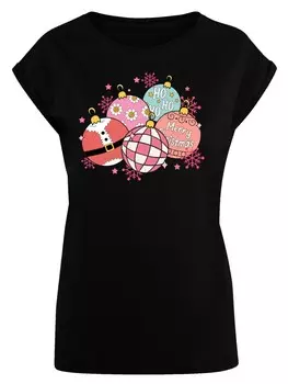 Футболка F4NT4STIC Shirt Pink Cute Christmas Tree Balls, черный