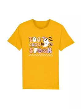 Футболка F4NT4STIC Shirt Retro Halloween Too Cute To Spook, цвет yellow gold