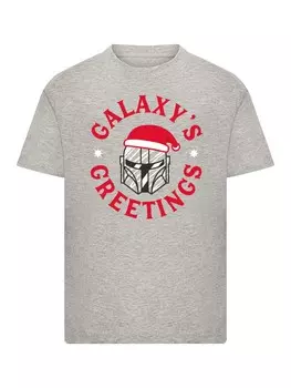 Футболка F4NT4STIC Shirt Star Wars Mando Galaxys Greetings, серый
