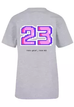 Футболка F4NT4STIC "SIlvester Party Happy People Only", принт, серый