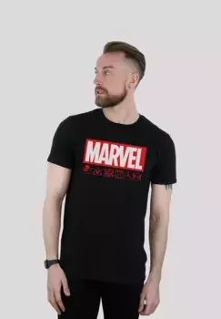 Футболка F4NT4STIC "Символы стирки логотипа Marvel", принт, черный