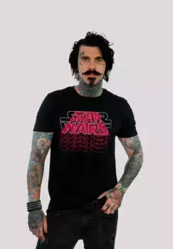 Футболка F4NT4STIC "Смешанный логотип Star Wars — Premium Star Wars", принт, черный