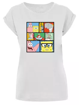 Футболка F4NT4STIC Spongebob Schwammkopf Collage, белый