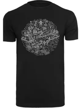 Футболка F4NT4STIC Star Wars Christmas Death Star Todesstern, черный