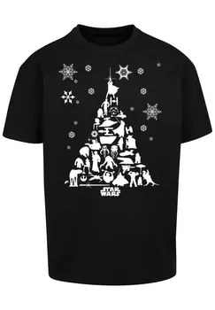 Футболка F4NT4STIC Star Wars Christmas Weihnachtsbaum, черный