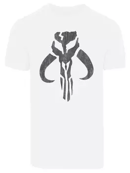 Футболка F4NT4STIC Star Wars Mandalorian Banther Skull, белый