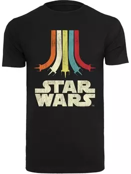 Футболка F4Nt4Stic Star Wars Retro Rainbow Regenbogen, черный