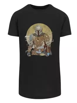 Футболка F4Nt4Stic STAR WARS THE MANDALORIAN DISTRESSED WARRIOR, черный