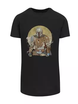 Футболка F4NT4STIC Star Wars The Mandalorian Distressed Warrior, черный