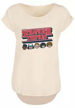 Футболка F4NT4STIC Stranger Things Caricature Logo Netflix TV Series, белый
