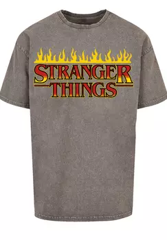 Футболка F4NT4STIC Stranger Things Fire Logo Men Netflix TV Series, цвет Asphalt