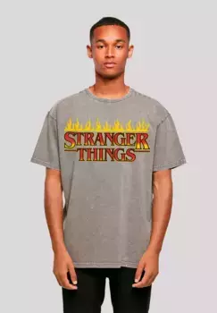 Футболка F4NT4STIC "Stranger Things Fire Logo Men Netflix TV Series", премиум качество, цвет Asphalt