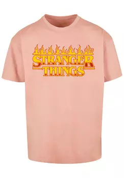 Футболка F4NT4STIC Stranger Things Fire Logo Netflix TV Series, цвет amber