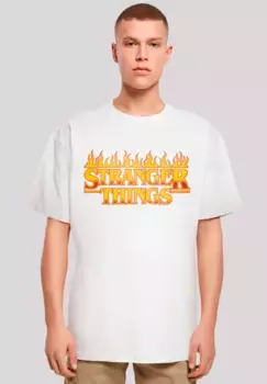 Футболка F4NT4STIC "Stranger Things Fire Logo", премиум качество, белый